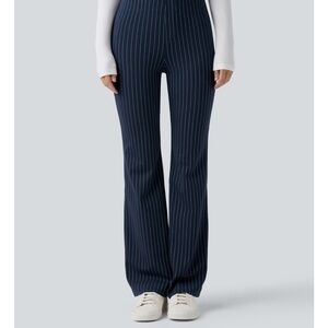 HALARA Navy Striped Flare Pants